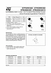DataSheet STW20NK50Z pdf